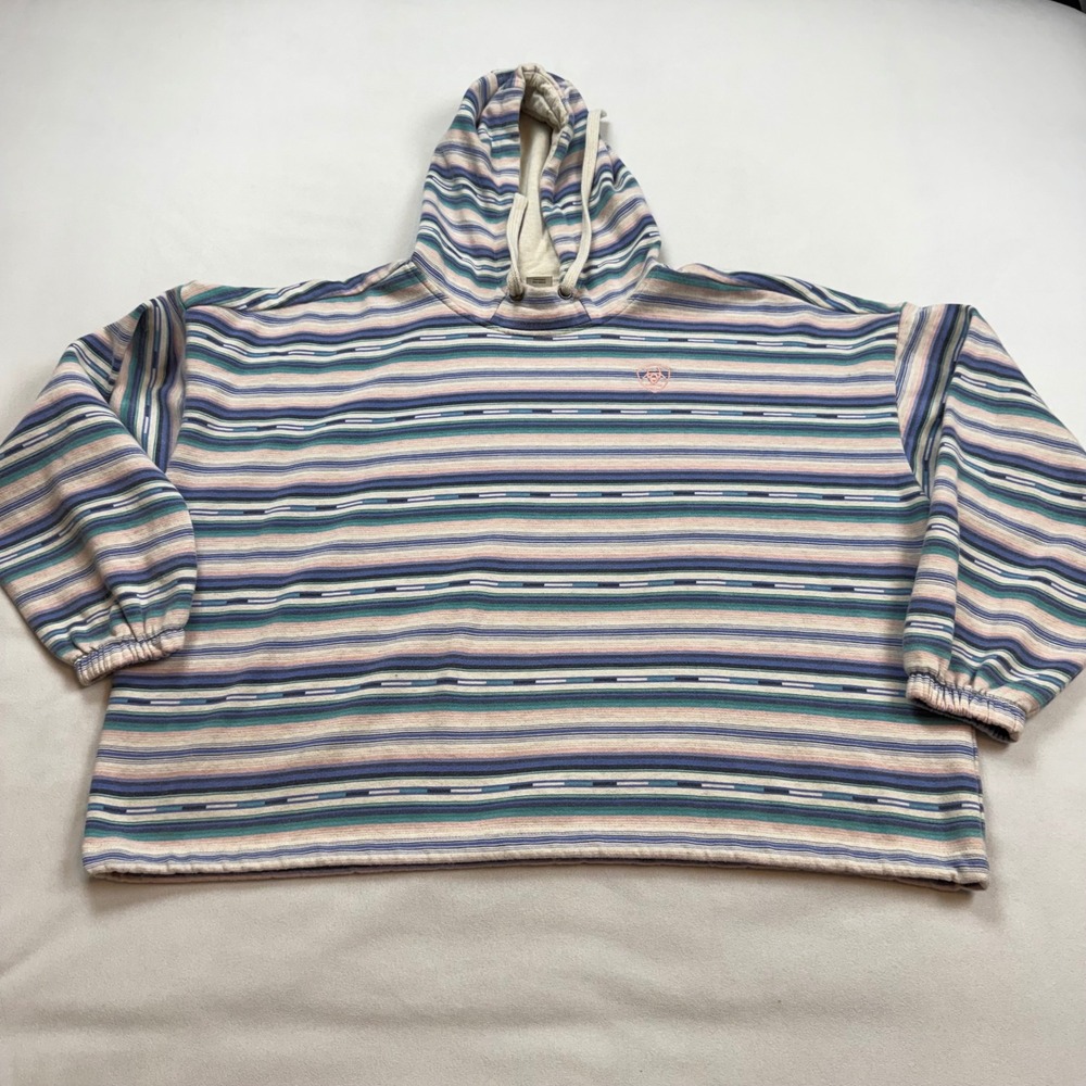 Ariat Essential Hood Striped Fleece Pullover Hoodie Multi-Color XXL 10055414
